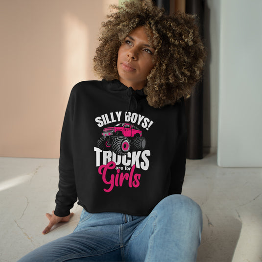 Silly Boys Truck Girls Crop Hoodie – Monster Truck Fashion