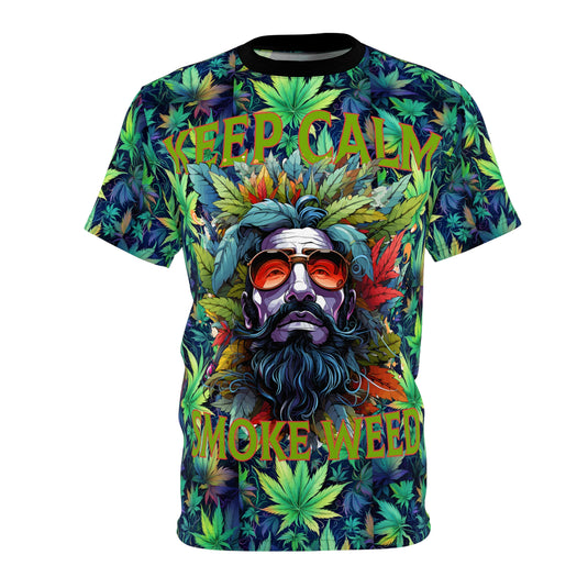 Stay Chill in Style: Unisex Weed-Leaf Pattern Tee (AOP)