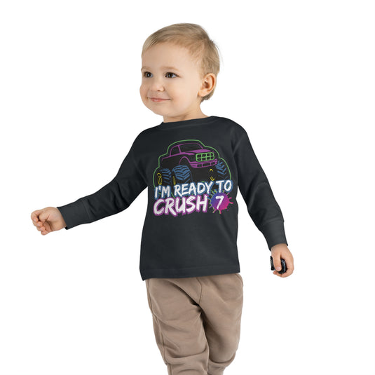 Adorable Toddler Long Sleeve Tee: Monster Truck Ready to Crush!