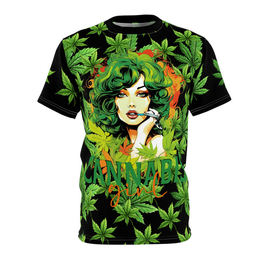 Trendy Unisex Weed-Leaf Pattern Tee (AOP) - Stylish Cannabis Fashion